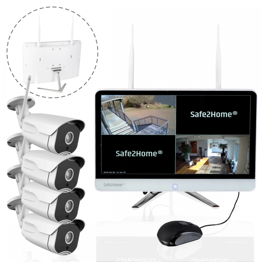 Bild 1 von Safe2Home® Funk Überwachungskamera 4-8 Kanal Set 1 TB - inklusive 4x Full HD Cam Nachtsicht