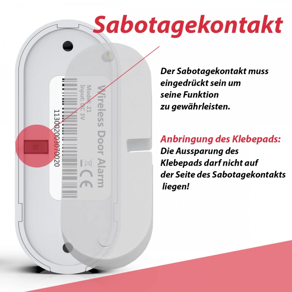 Bild 1 von Safe2Home® 5er Set Distanz Klebepad für Fenster-/ Türsensor Funk Alarmanlage Serie SP310
